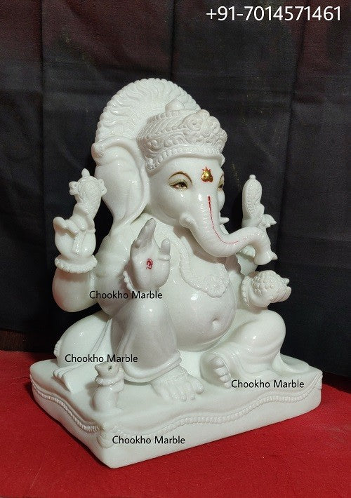 Pure White Marble Ganesh Statue