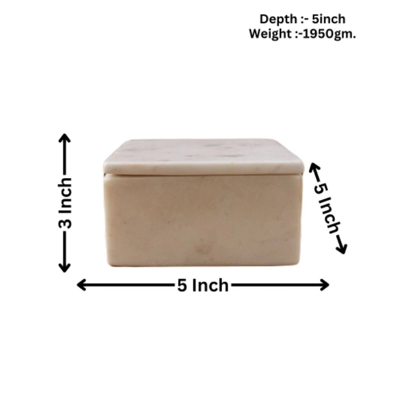 Square White 5x5x3 inches