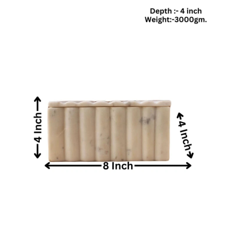 Wavy White 8x4x4inches