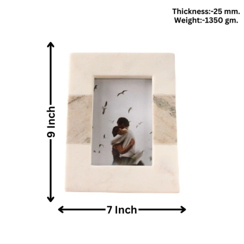 White and grey 9x7 inches