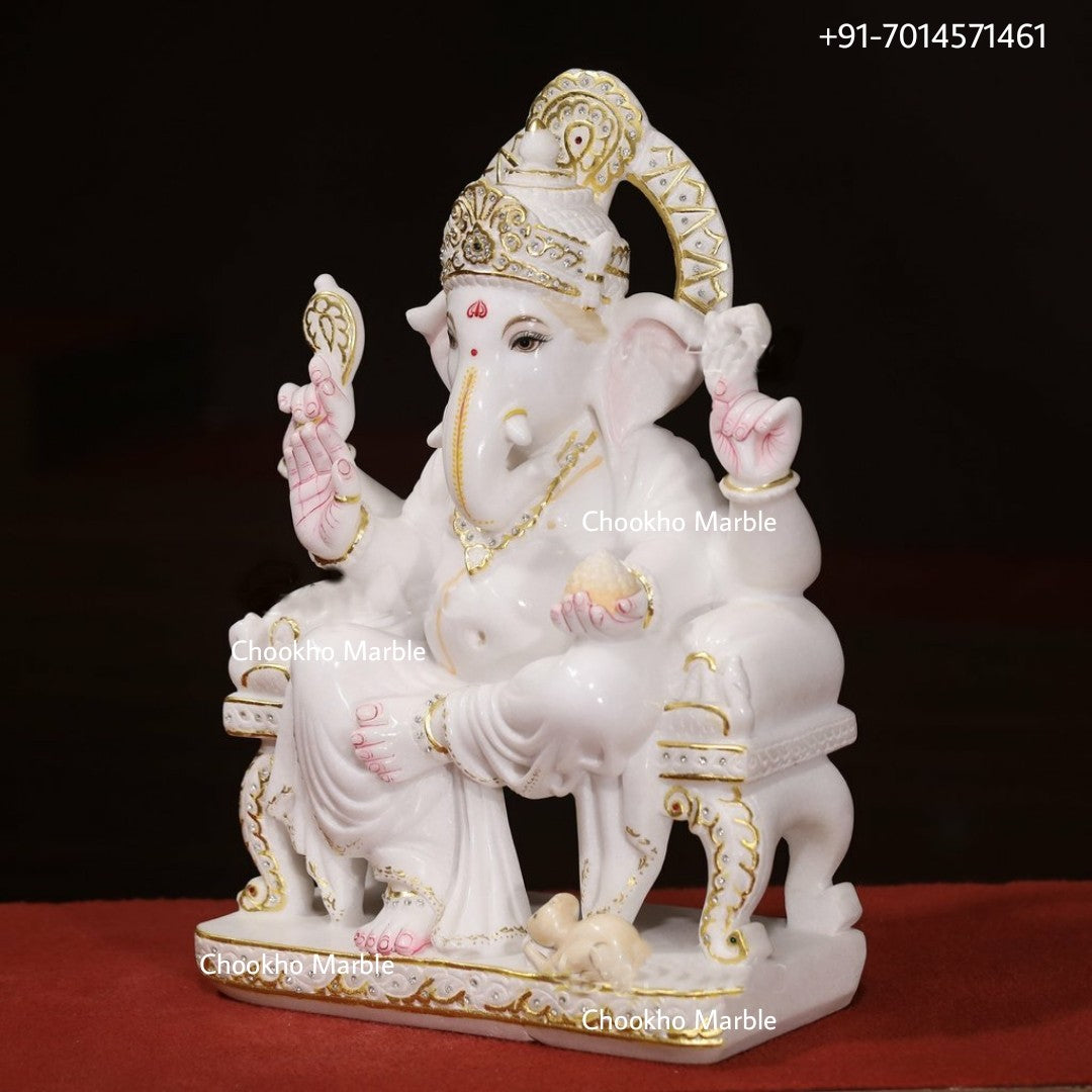 White Marble Ganesh ji