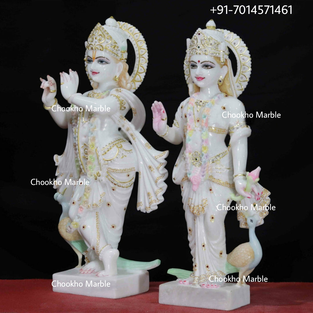 Marble Radha Krishna Statue