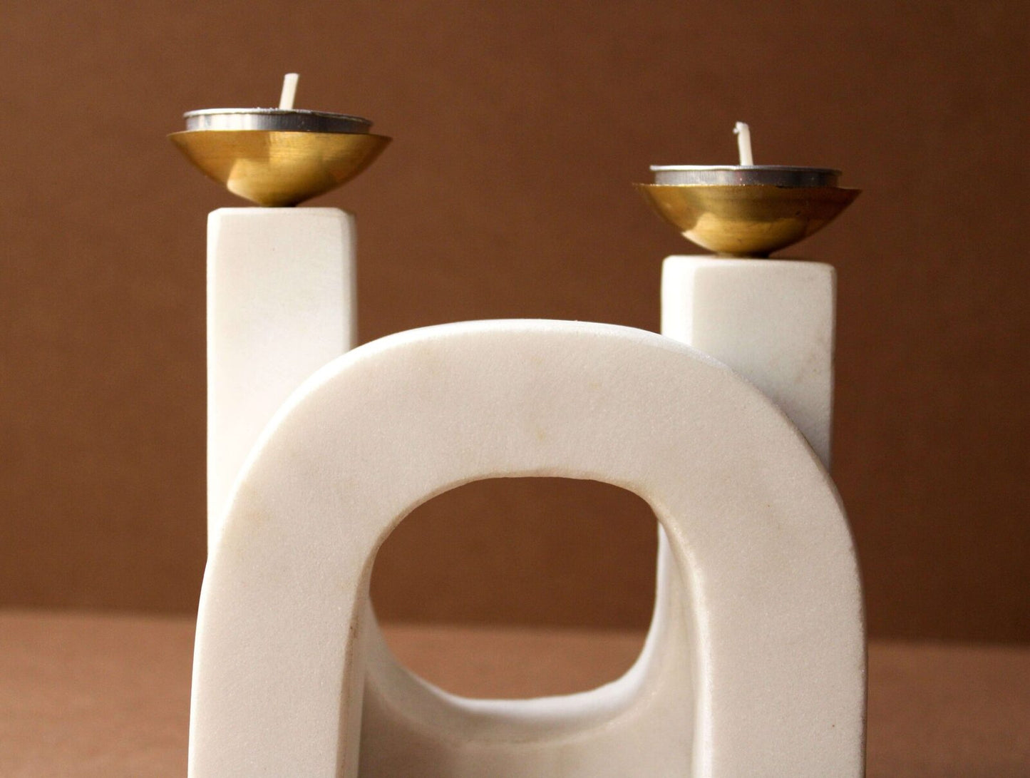 Unique Shape Marble Candle Holder
