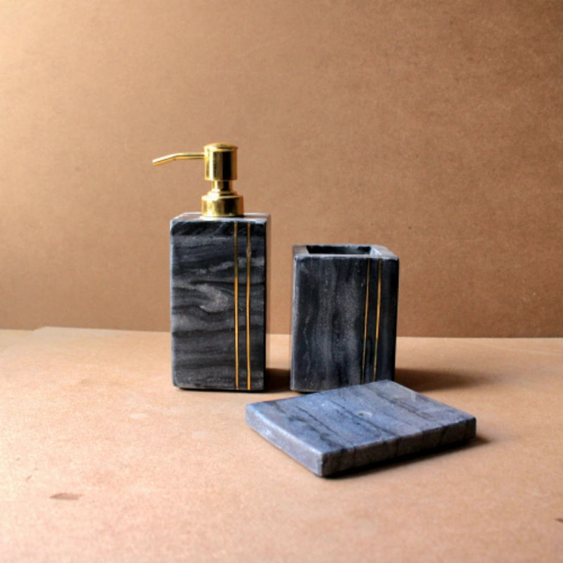 Black straight line brass inlay