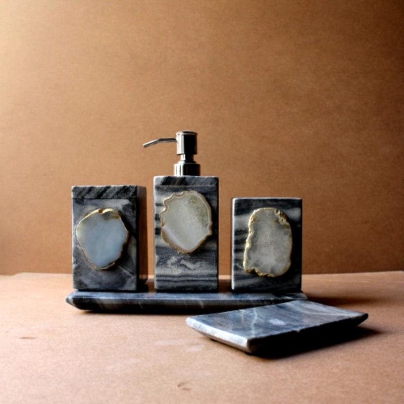 Black and silver stone (set of 4)