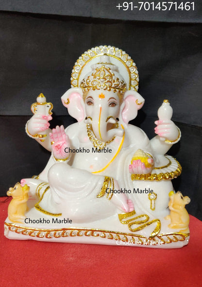 Marble Ganesh Idol In Marble