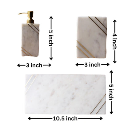 Brass inlay white (set of 5)