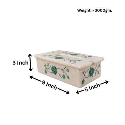 Green flower Inlay 9x5x3 inches