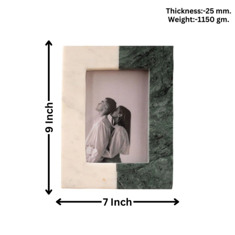 Half White And Green 9x7 inches