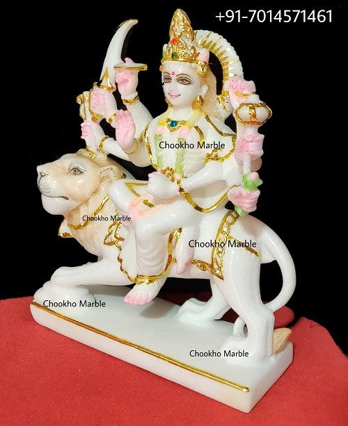 Durga Mata Statue In Marble
