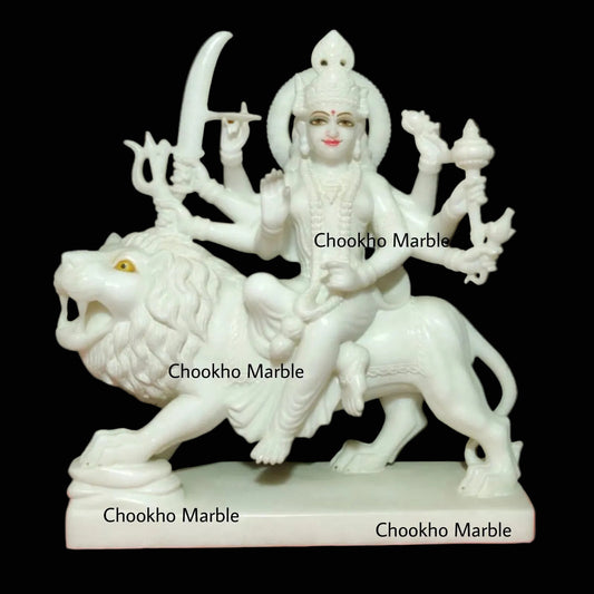 White Marble Durga Mata