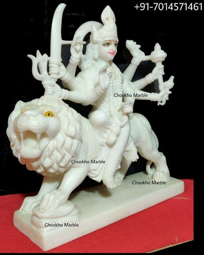 White Marble Durga Mata