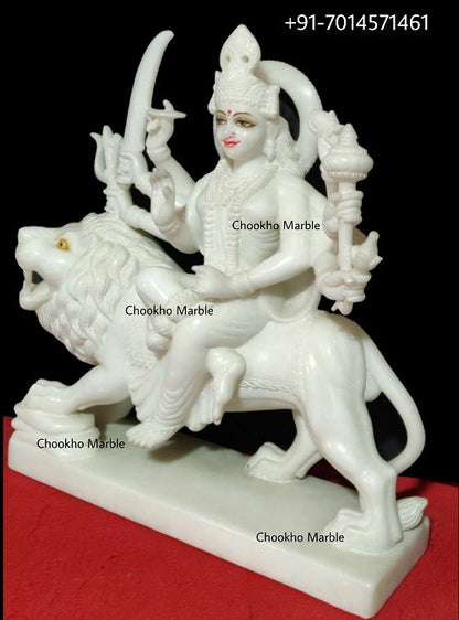 White Marble Durga Mata