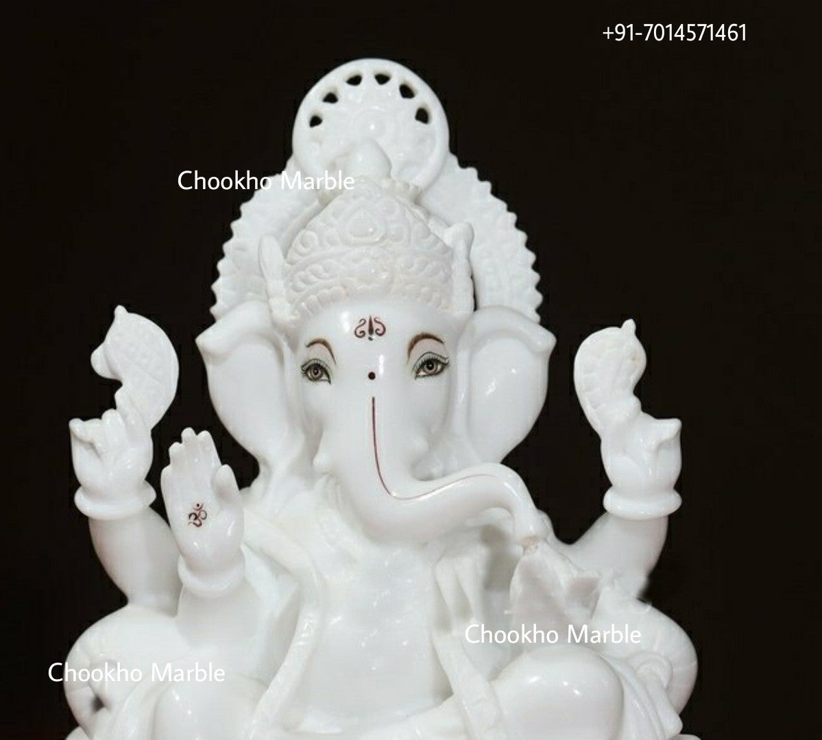 Pure White Marble Ganesh Statue
