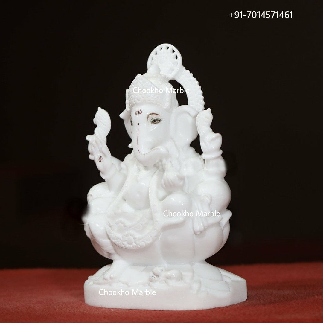 Pure White Marble Ganesh Statue