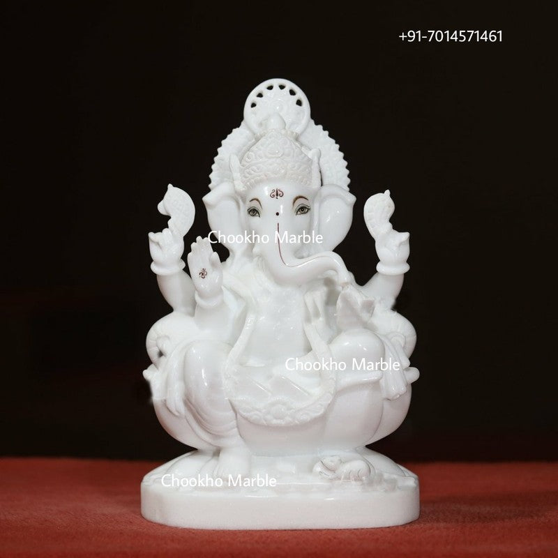 Pure White Marble Ganesh Statue