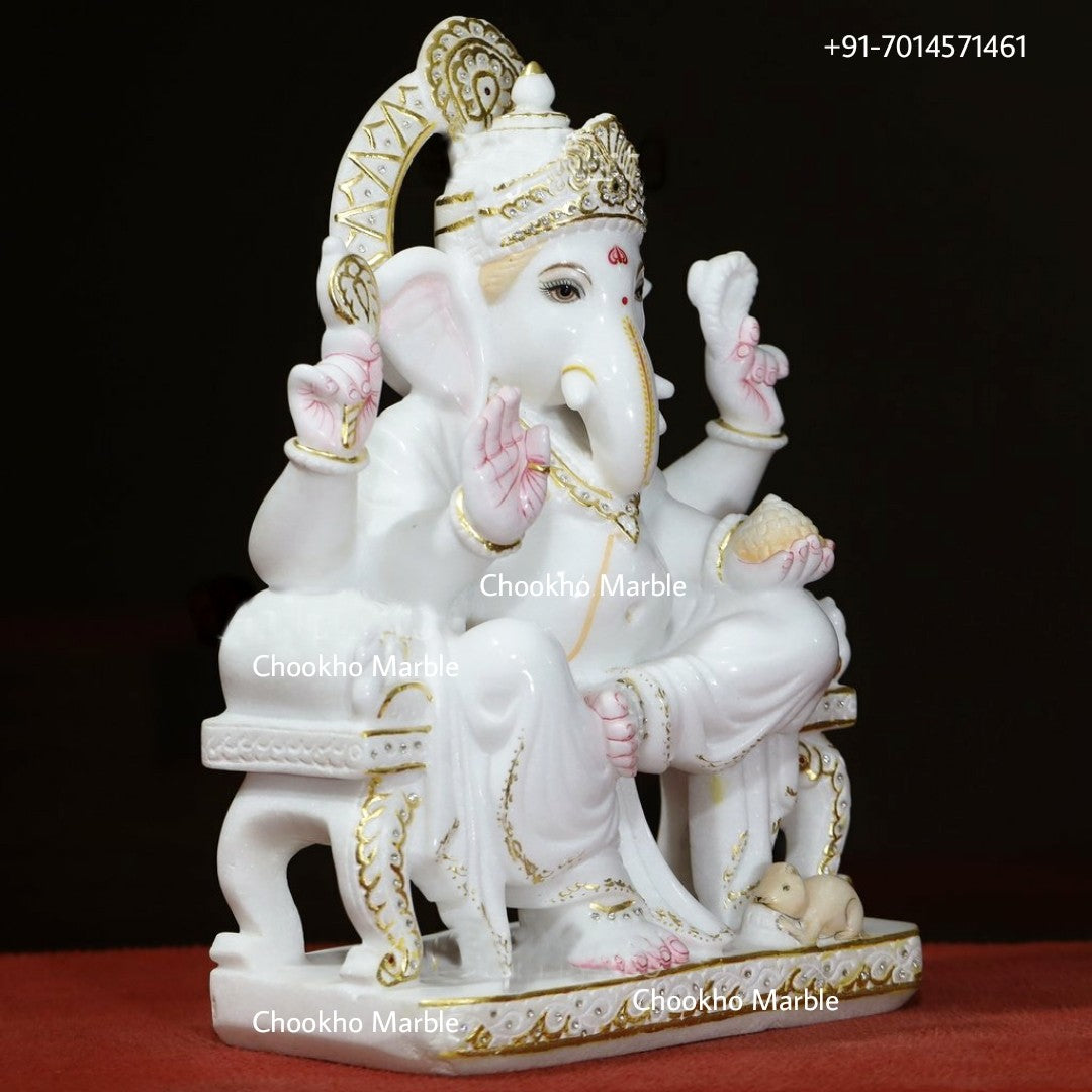 White Marble Ganesh ji