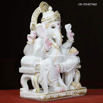 White Marble Ganesh ji