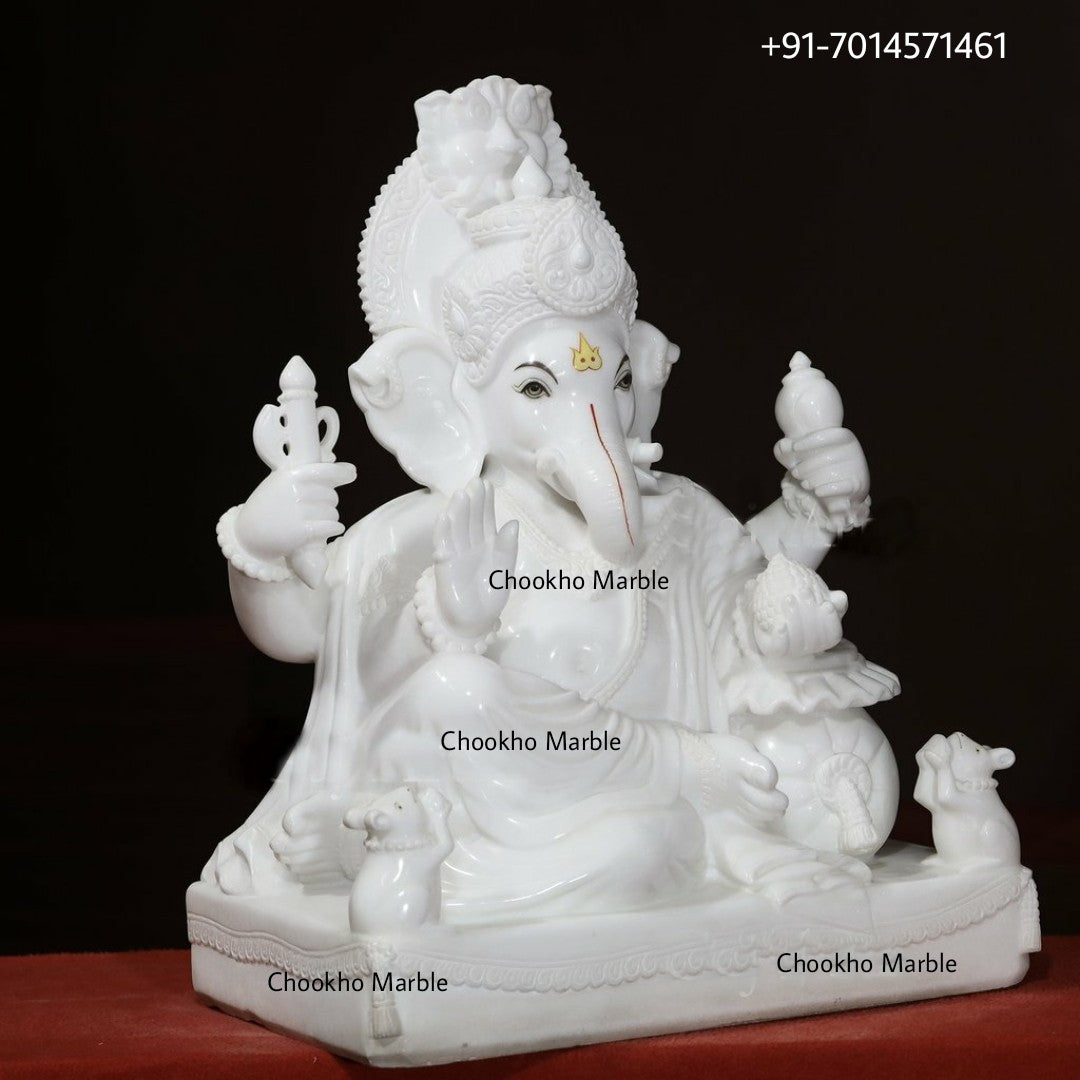White Marble Ganesh Ji