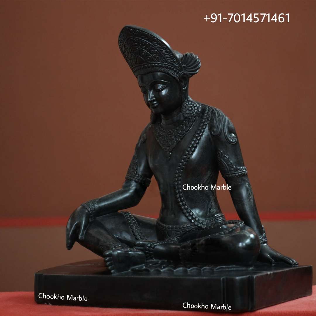 Black Marble Buddha Statue