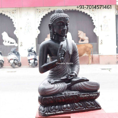 Black Marble Buddha Statue