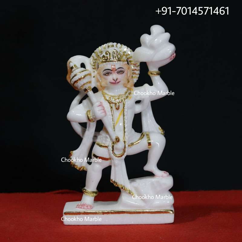 Marble Standing Hanuman Statue