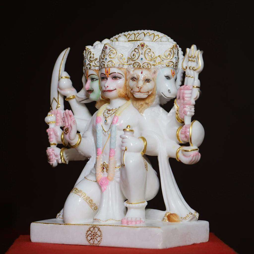 Marble Panchmukhi Hanuman Statue