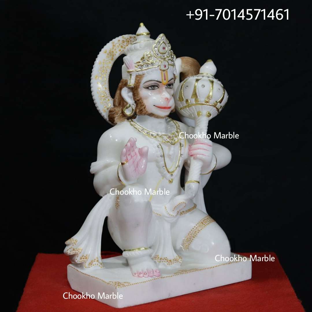 White Marble Hanuman Ji Statue