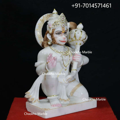 White Marble Hanuman Ji Statue