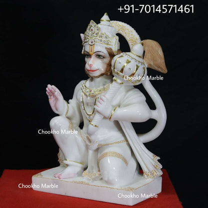 White Marble Hanuman Ji Statue