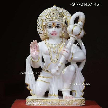 White Makrana Marble Hanuman Statue