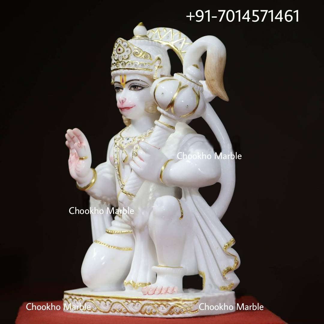 White Makrana Marble Hanuman Statue