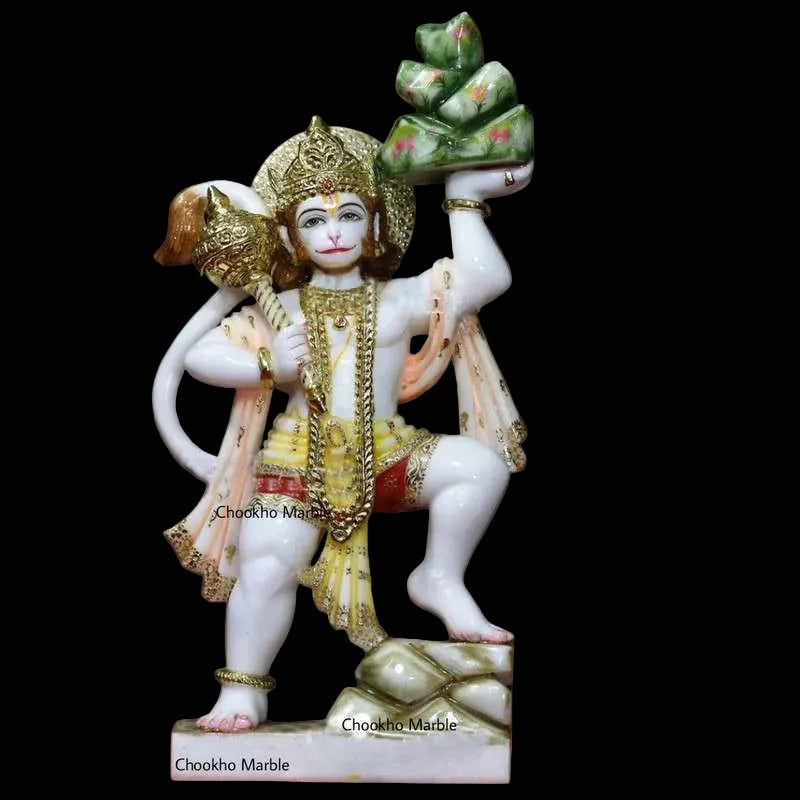 Marble Standing Hanuman Statue