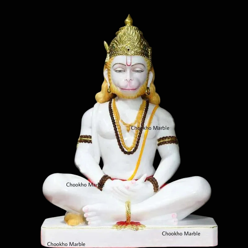 White Marble Hanuman Statue