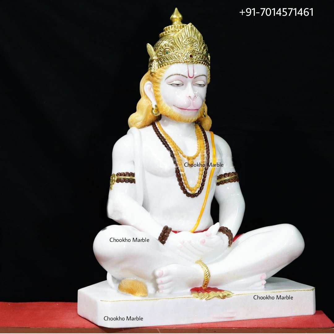 White Marble Hanuman Statue