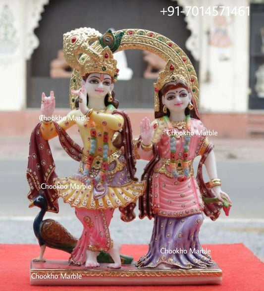 Marble Radha Krishna Statue