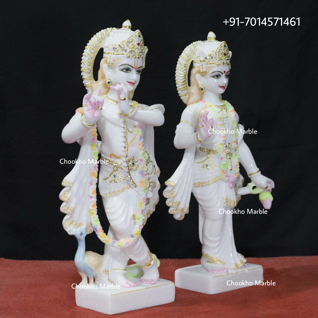 Marble Radha Krishna Statue