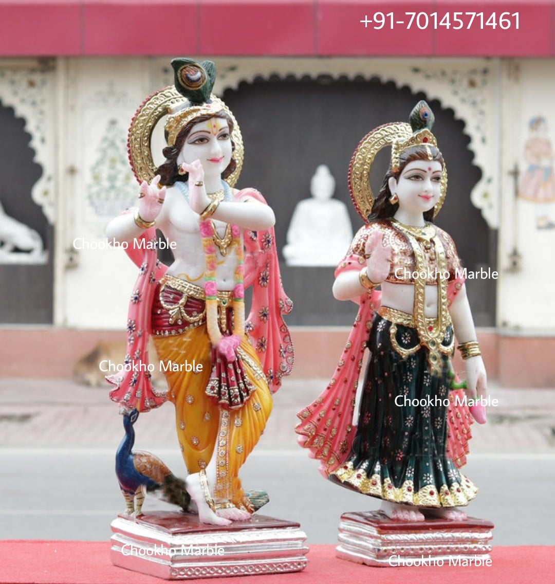 Marble Radha Krishna Statue