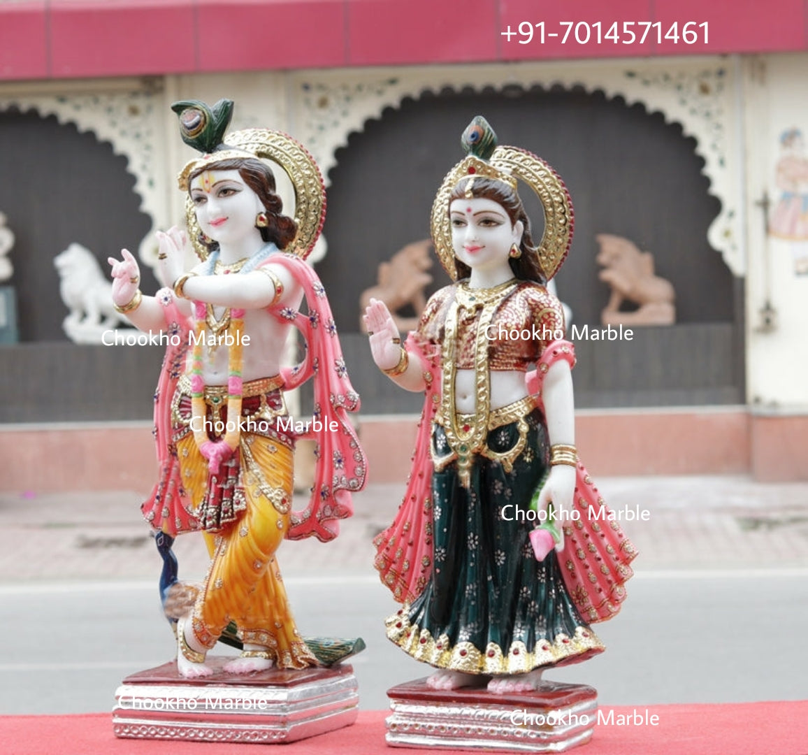 Marble Radha Krishna Statue
