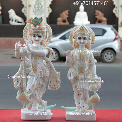 Marble Radha Krishna Statue