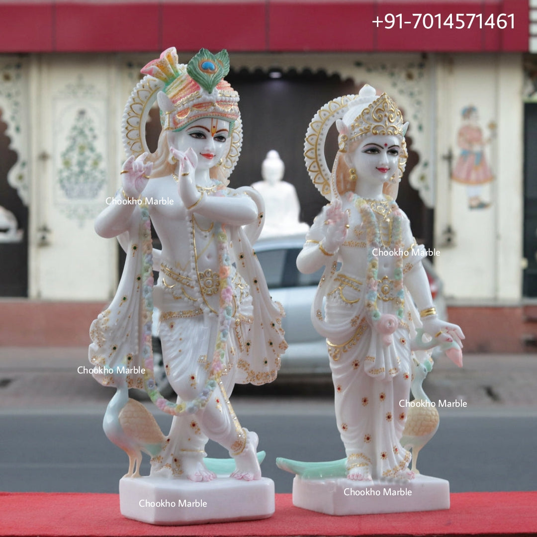 Marble Radha Krishna Statue