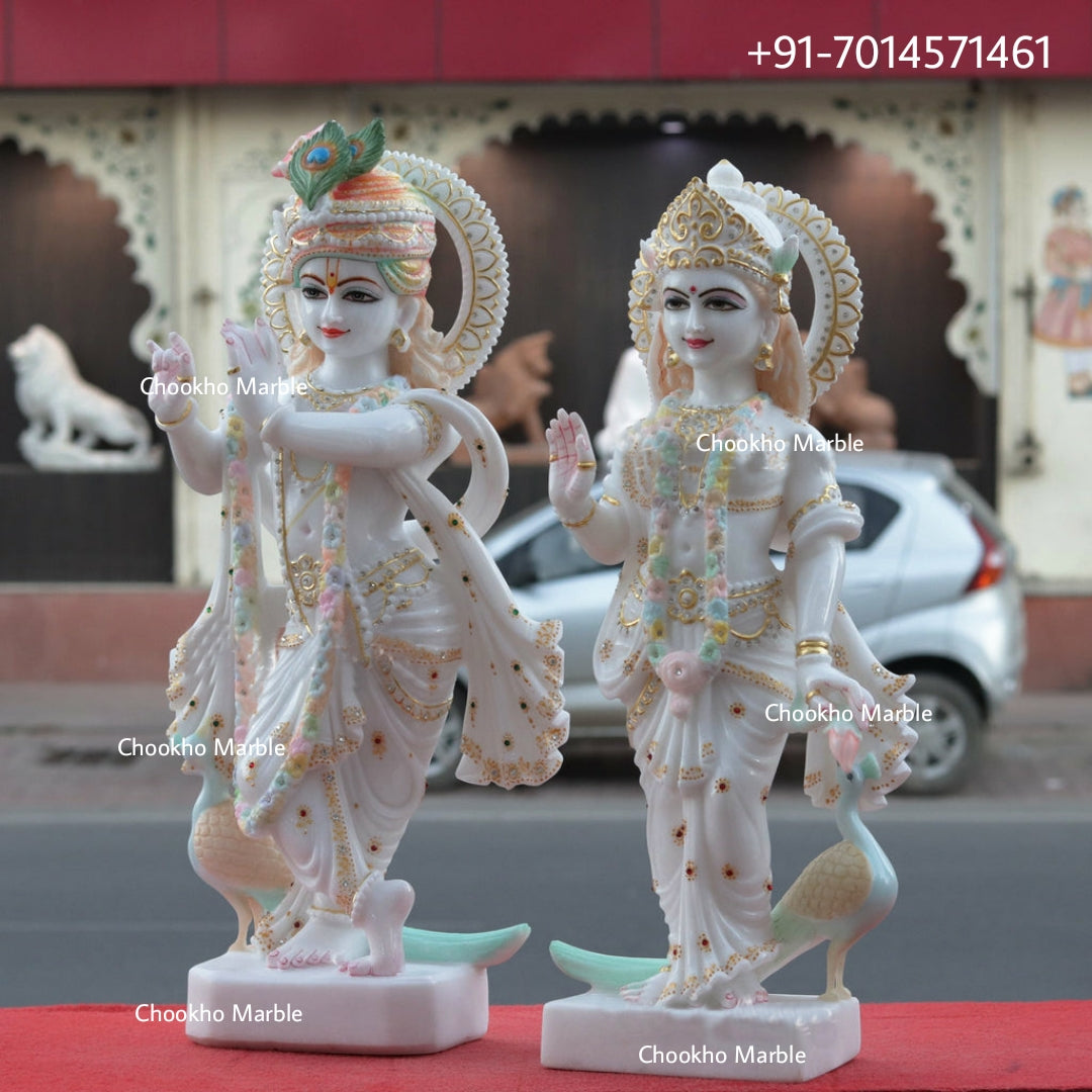 Marble Radha Krishna Statue