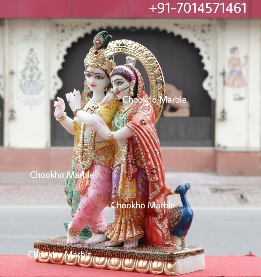 Marble Radha Krishna Statue