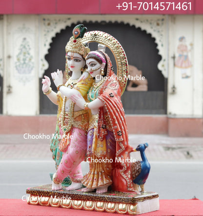 Marble Radha Krishna Statue