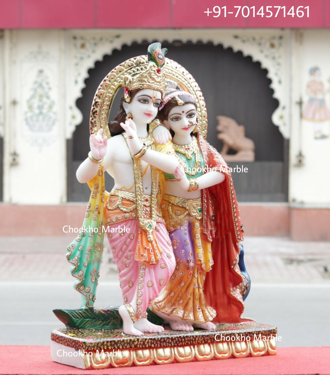 Marble Radha Krishna Statue