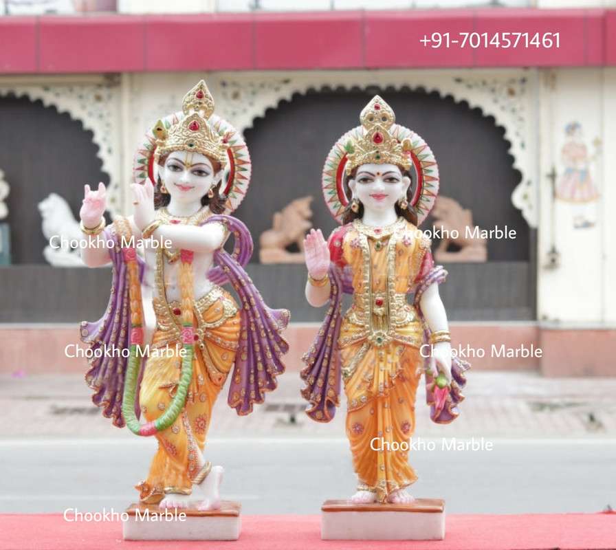 Marble Radha Krishna Statue