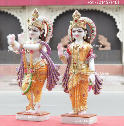 Marble Radha Krishna Statue