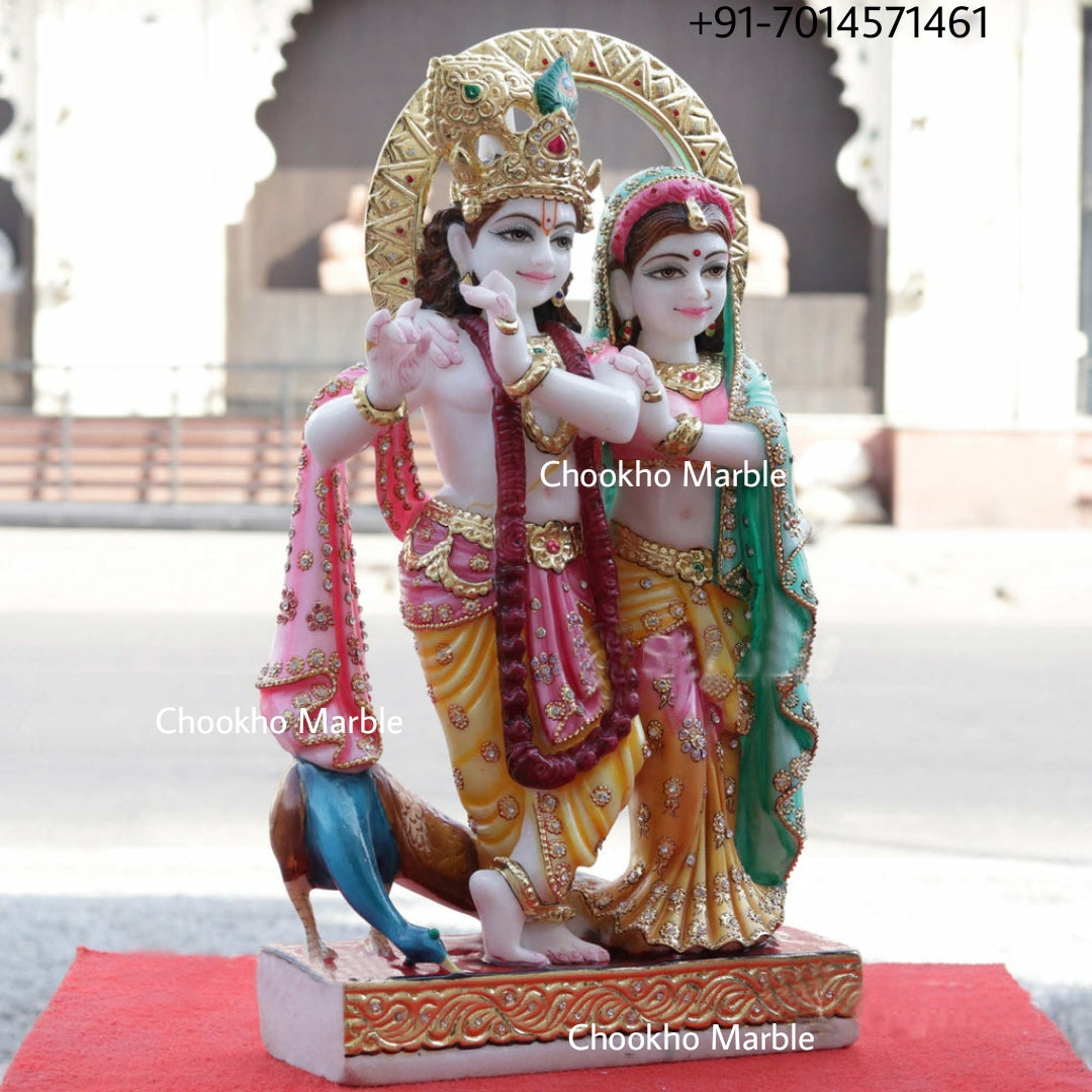 Marble Radha Krishna Statue