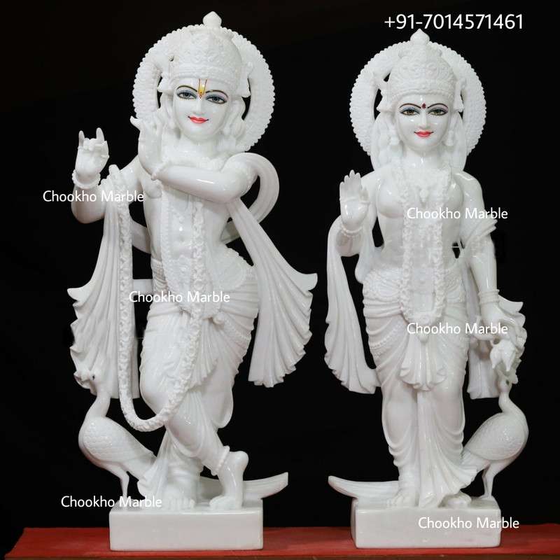 Marble Radha Krishna Statue