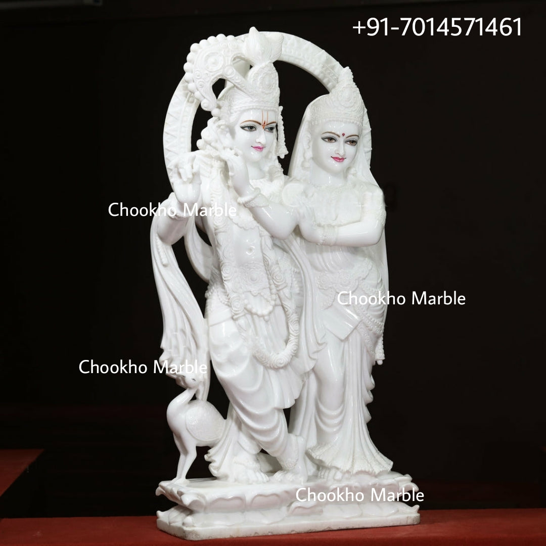 Marble Radha Krishna Statue